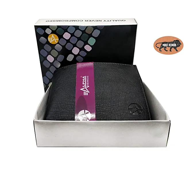 Alpha Nemesis Black Men's Wallet (Simple Plain)