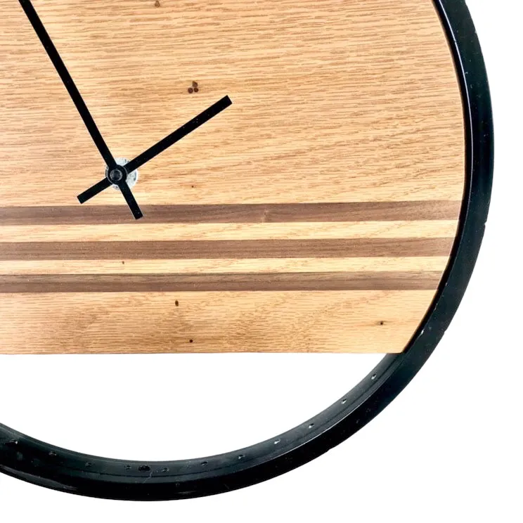 Bike Rim/Reclaimed Wood Wall Clock