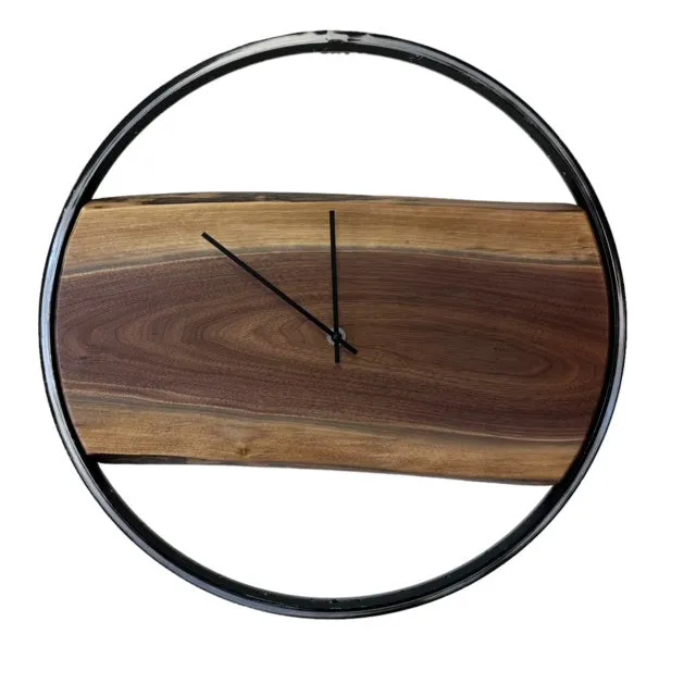 Bike Rim/Reclaimed Wood Wall Clock