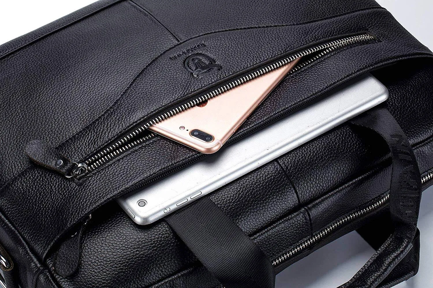 BULLCAPTAIN  Laptop for Men Briefcase Bag Leather Handbag
