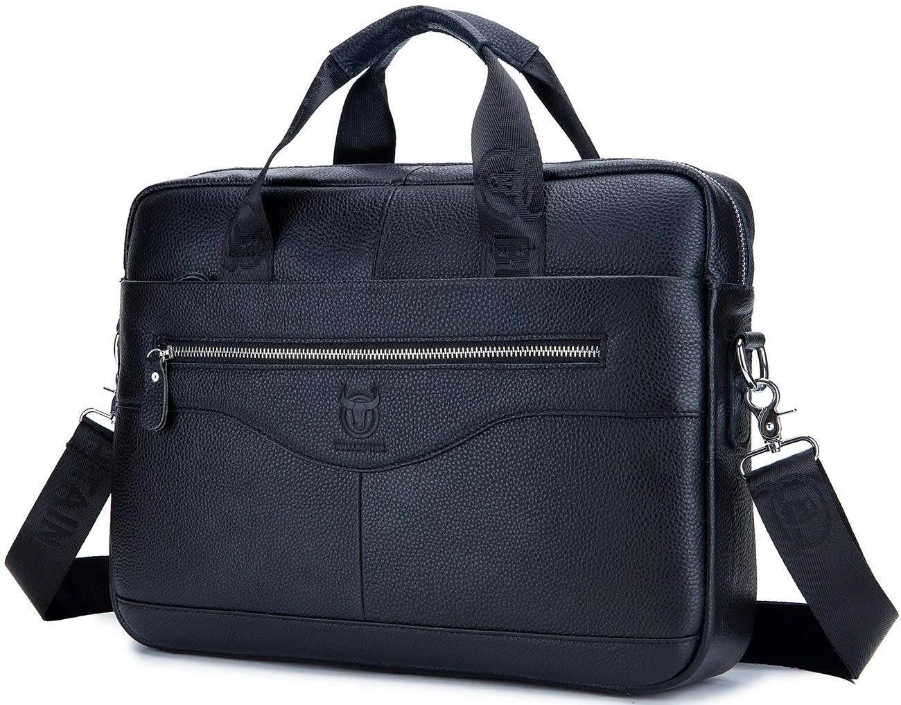 BULLCAPTAIN  Laptop for Men Briefcase Bag Leather Handbag