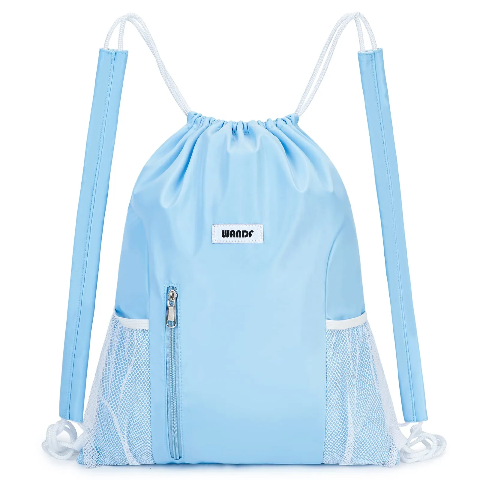 Drawstring Backpack with Shoulder Pad & Mesh Pocket