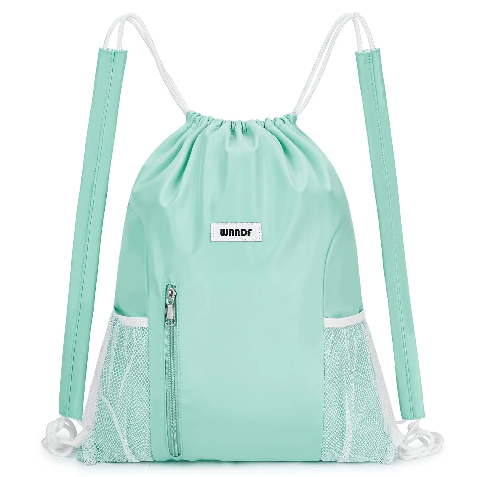 Drawstring Backpack with Shoulder Pad & Mesh Pocket