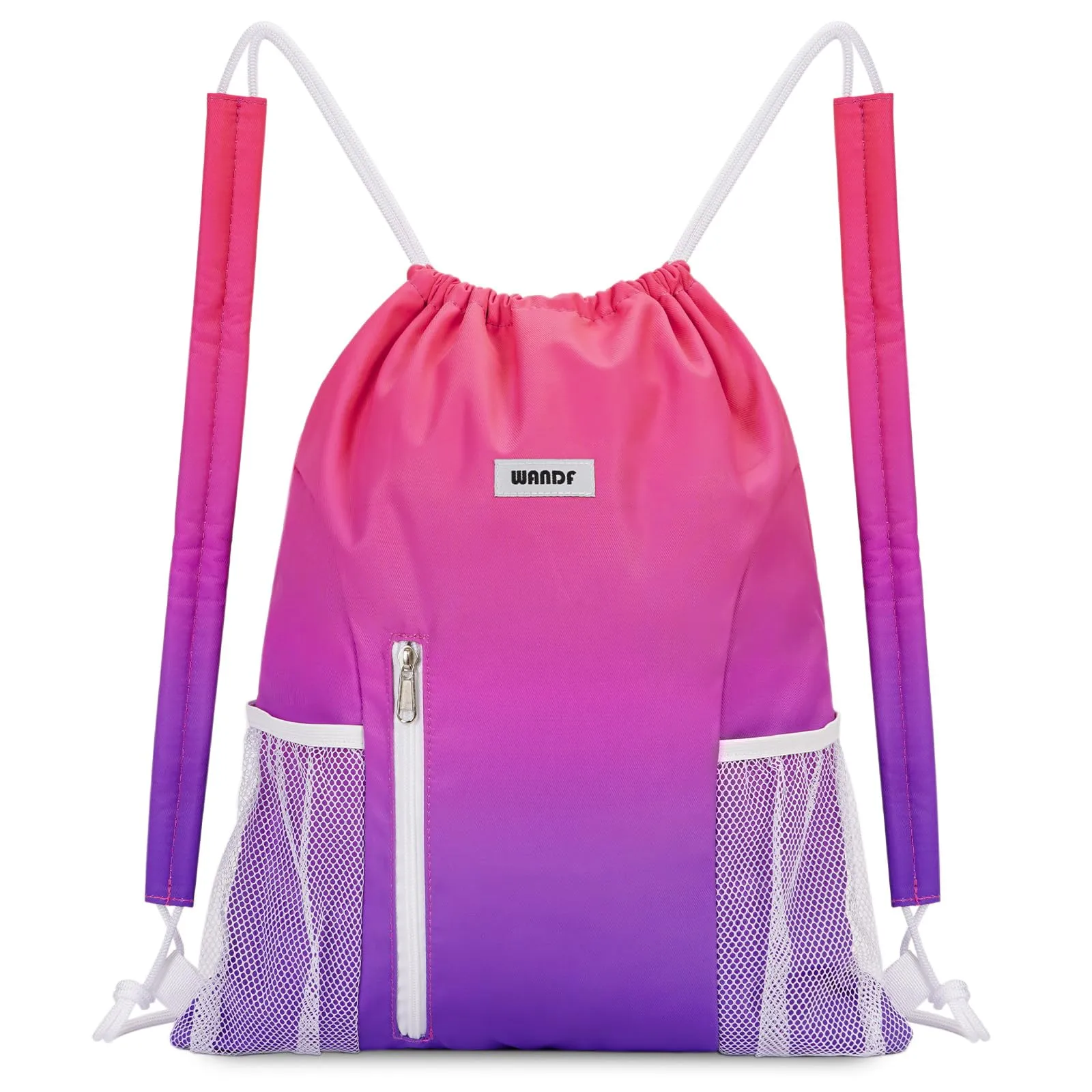 Drawstring Backpack with Shoulder Pad & Mesh Pocket