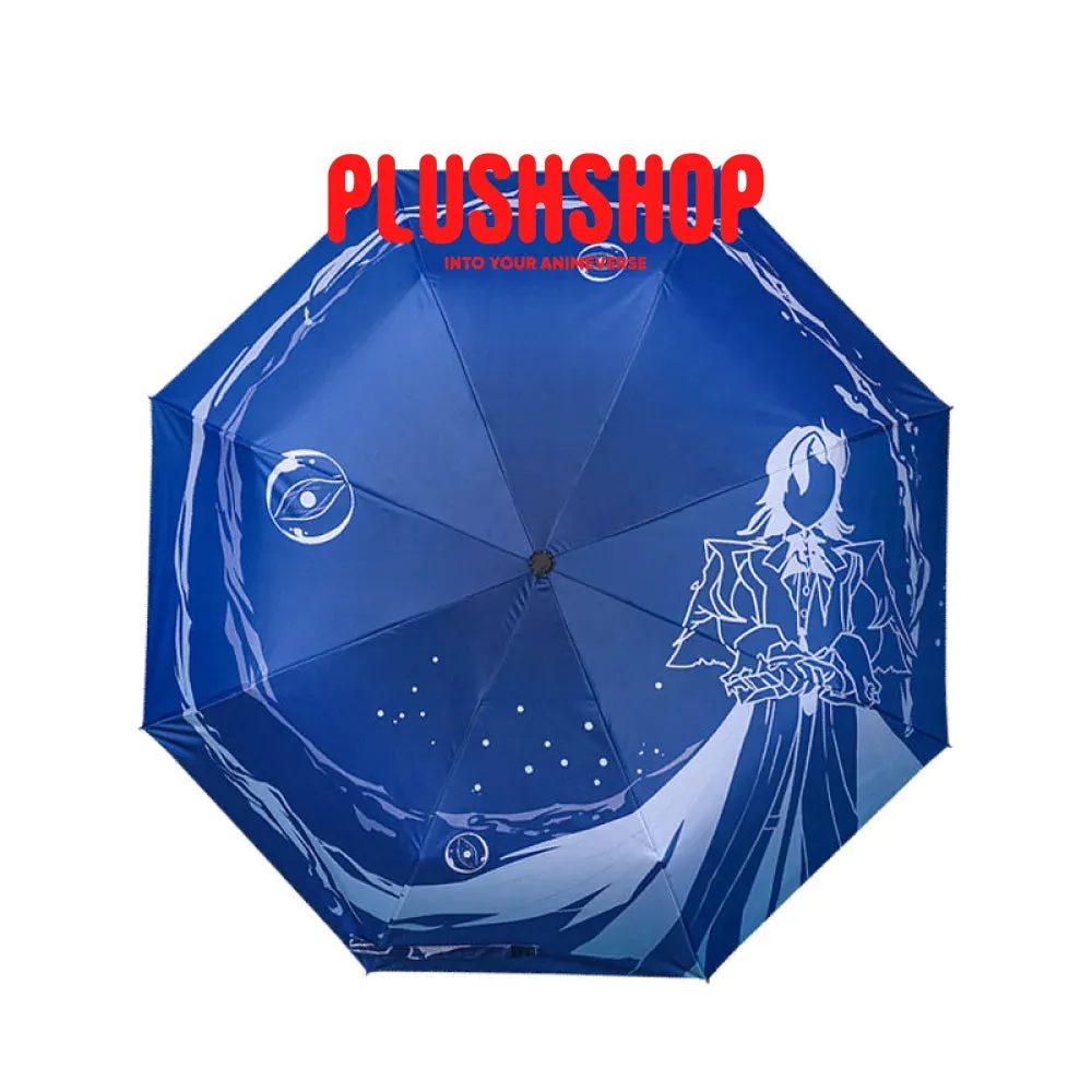 Furina Compact Folding Umbrella Neuvillette Auto Windproof Umbrella with 10 Ribs