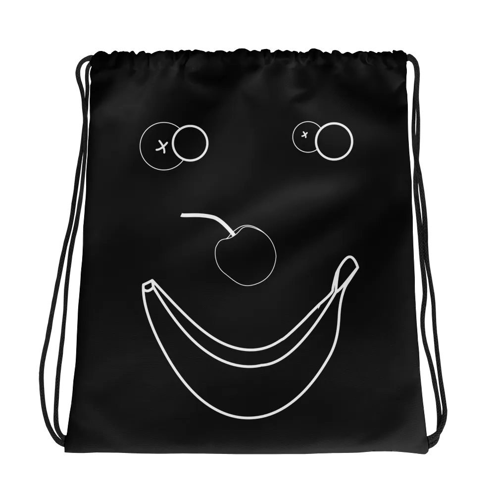 Happy Banana Drawstring bag: Black