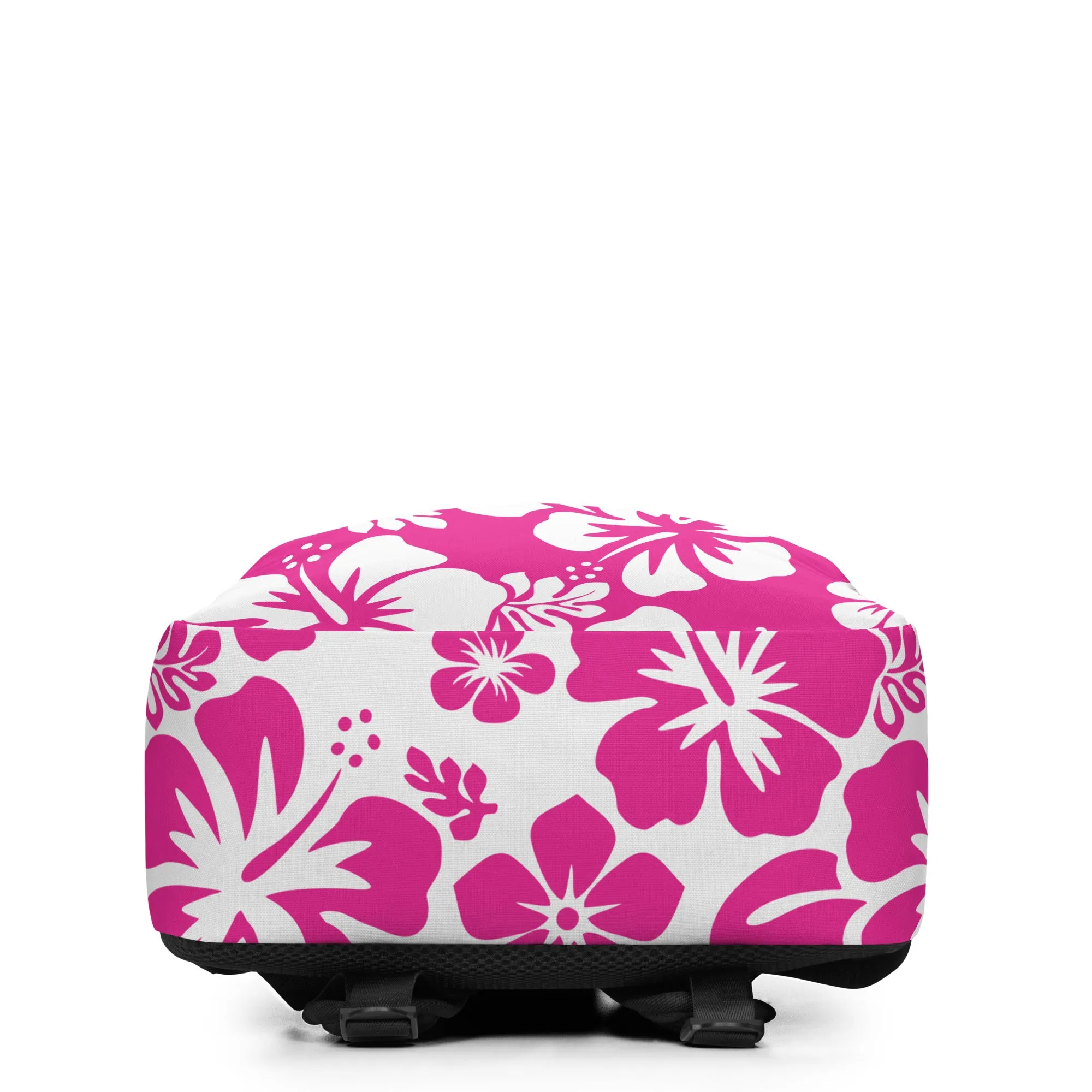 Hot Pink and White Hawaiian Print Backpack
