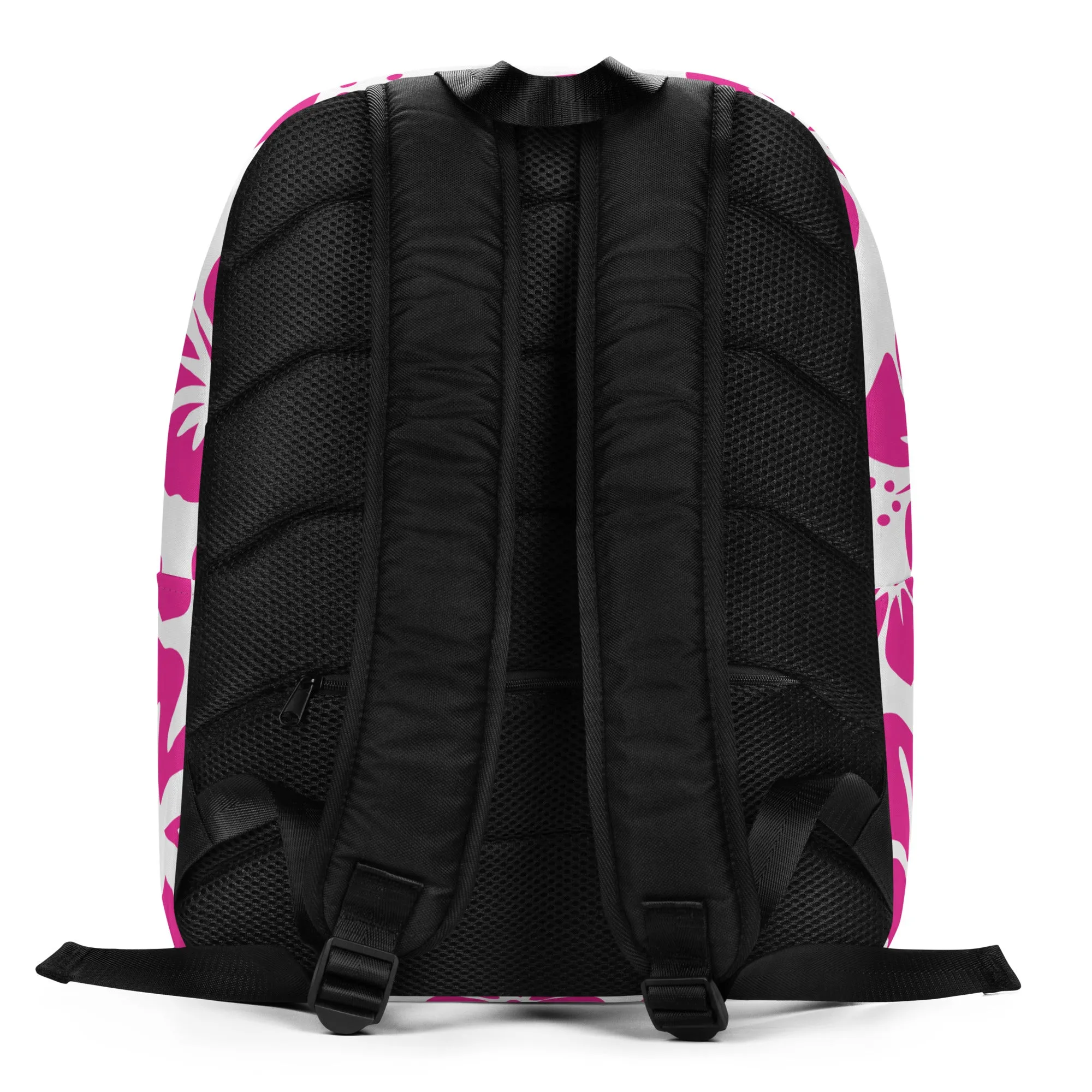 Hot Pink and White Hawaiian Print Backpack