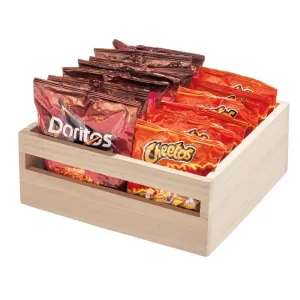 iDesign EcoWood Natural Paulownia Wood Storage Bin with Handles