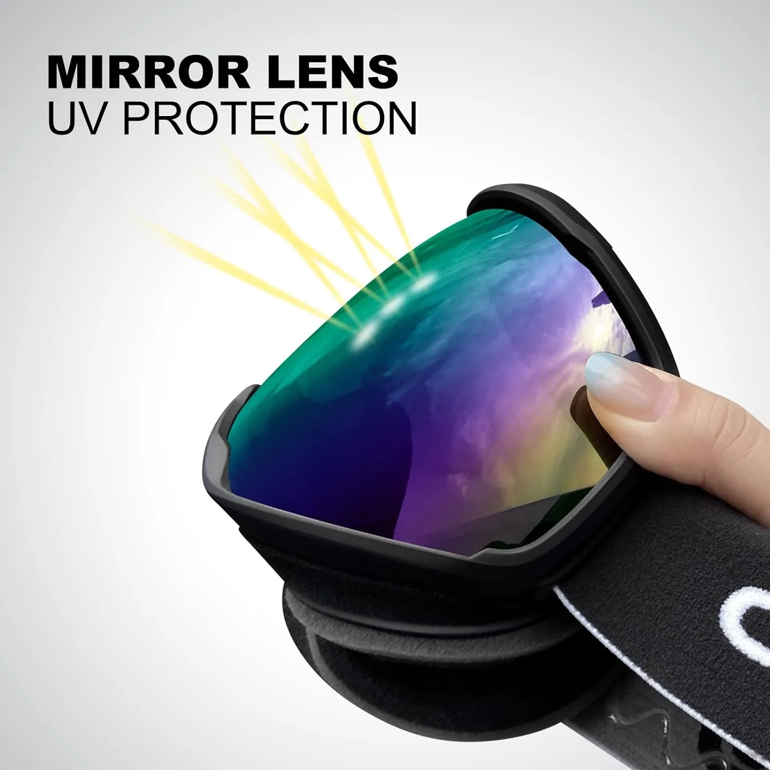 Lunettes de Ski Masque de Snowboard Anti-UV400 Anti-Bue Coupe-Vent | Grande Lentille OTG Sphrique | Homme Femme | Fitnessterapy