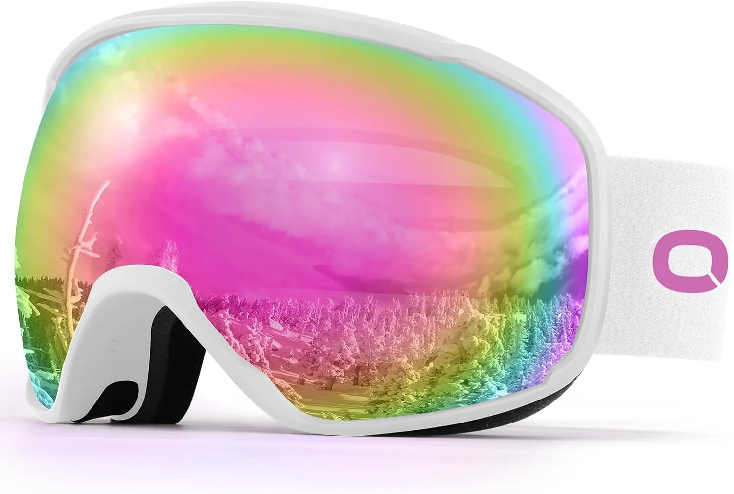 Lunettes de Ski Masque de Snowboard Anti-UV400 Anti-Bue Coupe-Vent | Grande Lentille OTG Sphrique | Homme Femme | Fitnessterapy