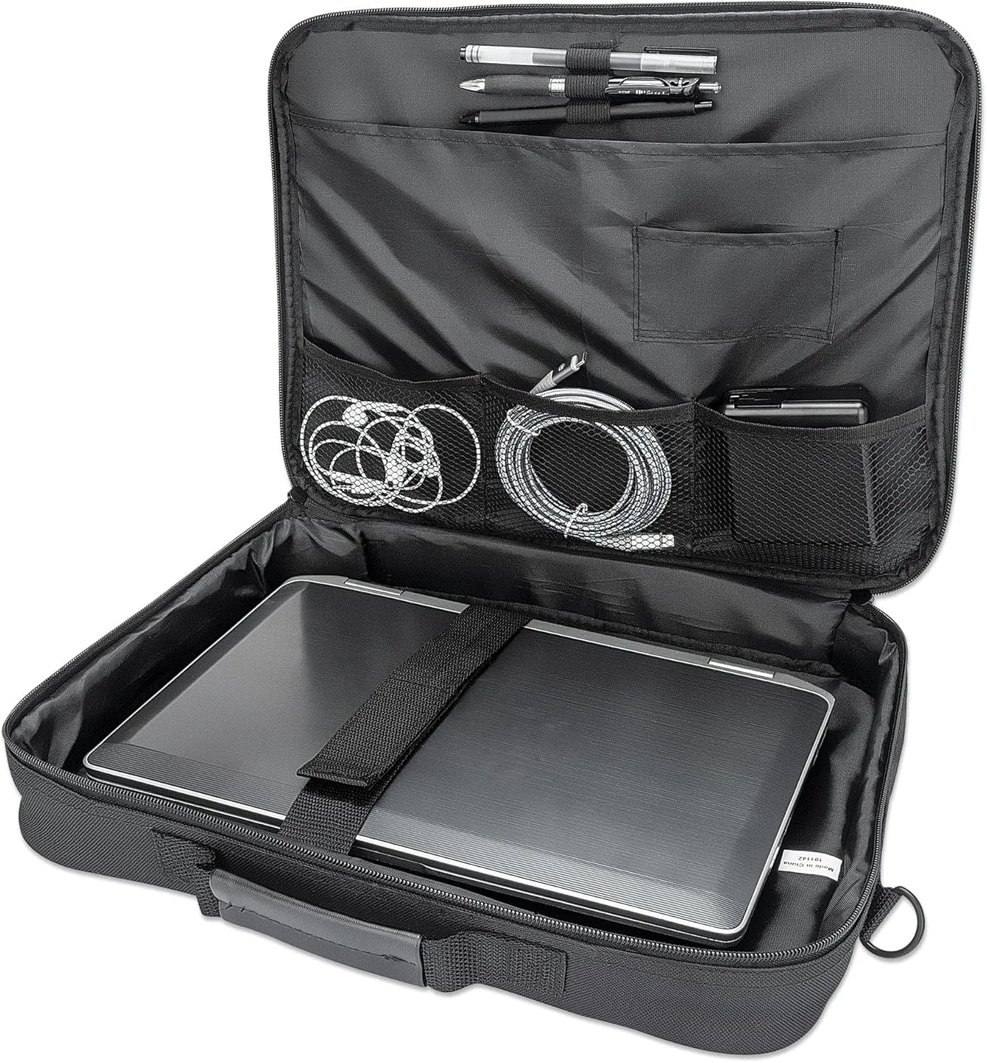 MANHATTAN Laptop Shoulder Bag Carrying Case – Slim Briefcase Style, Clamshell Opening, Padded Compartments–3 Yr Mfg Warranty
