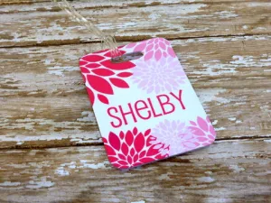Pink Floral Bag/Luggage tag