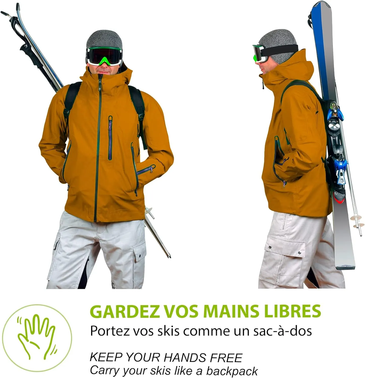 Porte-Ski Deux Mains Libres - Fitnessterapy