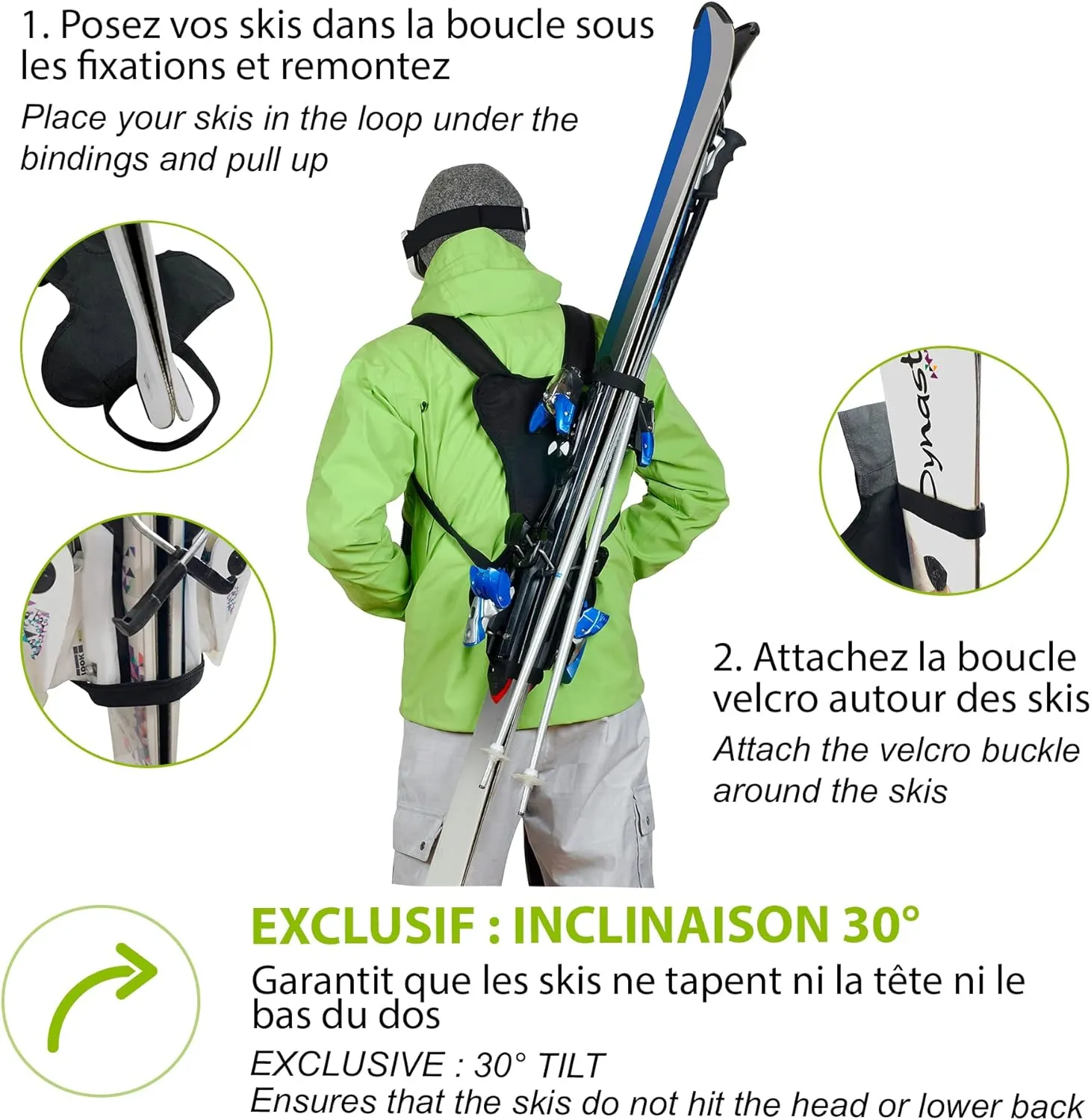 Porte-Ski Deux Mains Libres - Fitnessterapy
