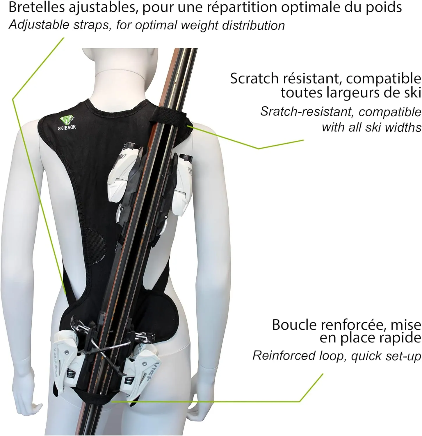 Porte-Ski Deux Mains Libres - Fitnessterapy