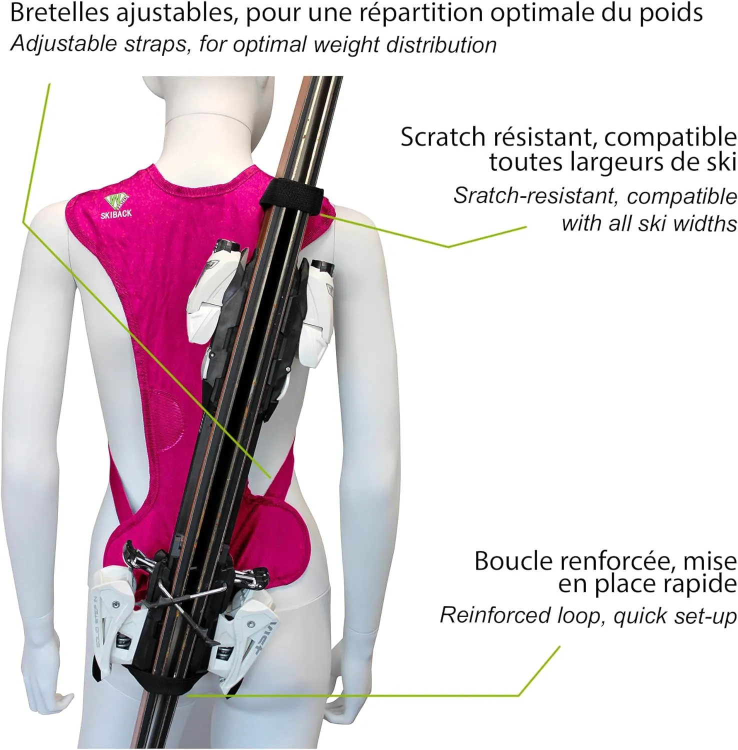 Porte-Ski Deux Mains Libres - Fitnessterapy