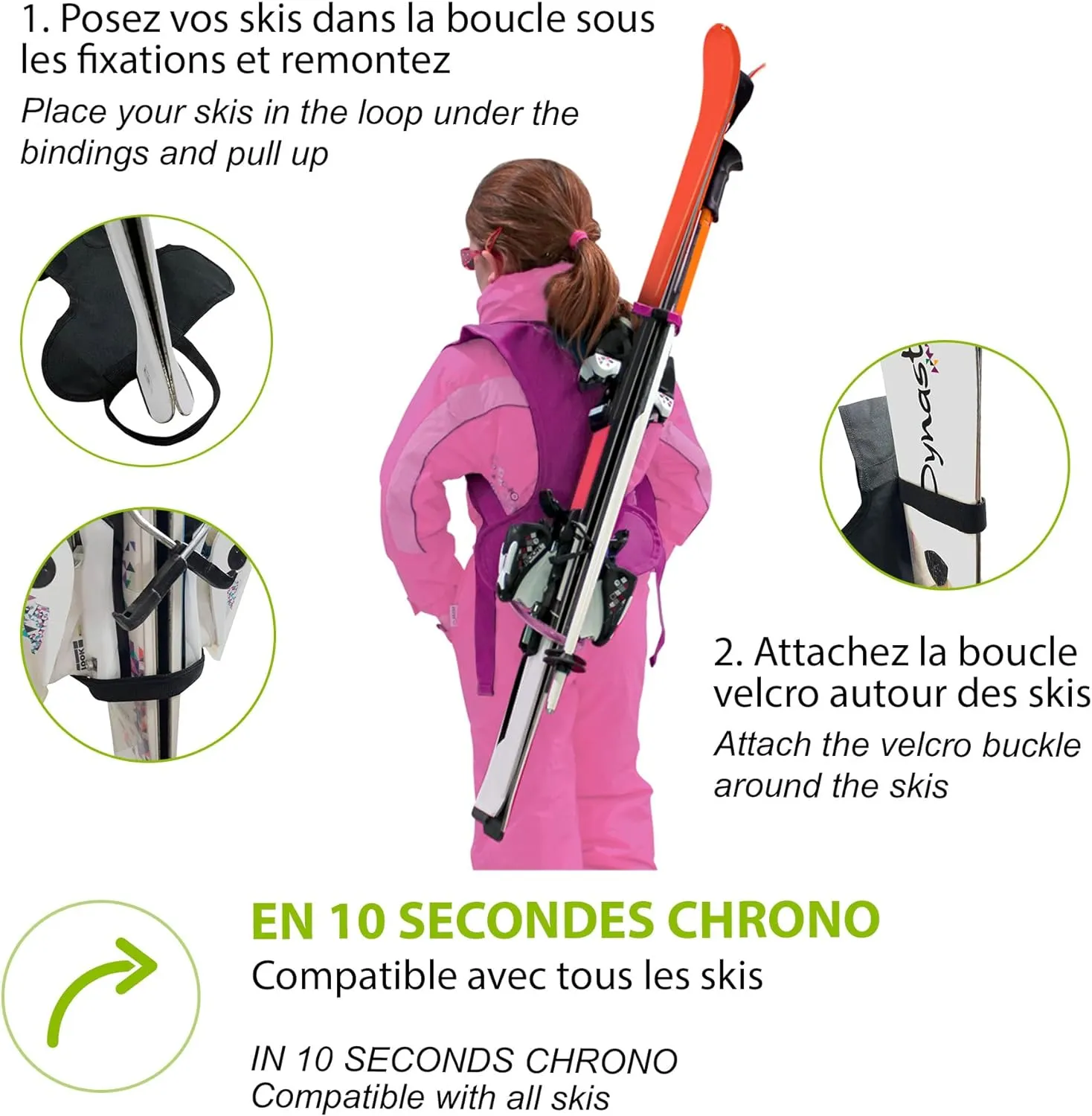 Porte-Ski Deux Mains Libres - Fitnessterapy