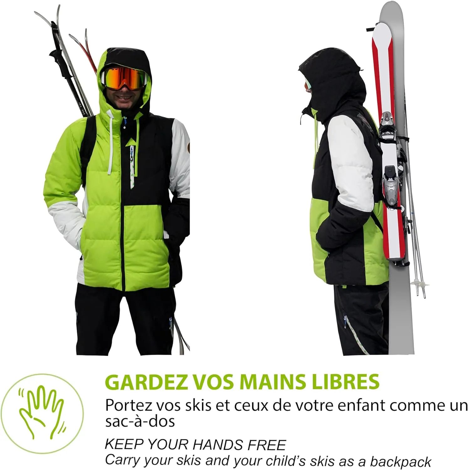 Porte-Ski Deux Mains Libres - Fitnessterapy