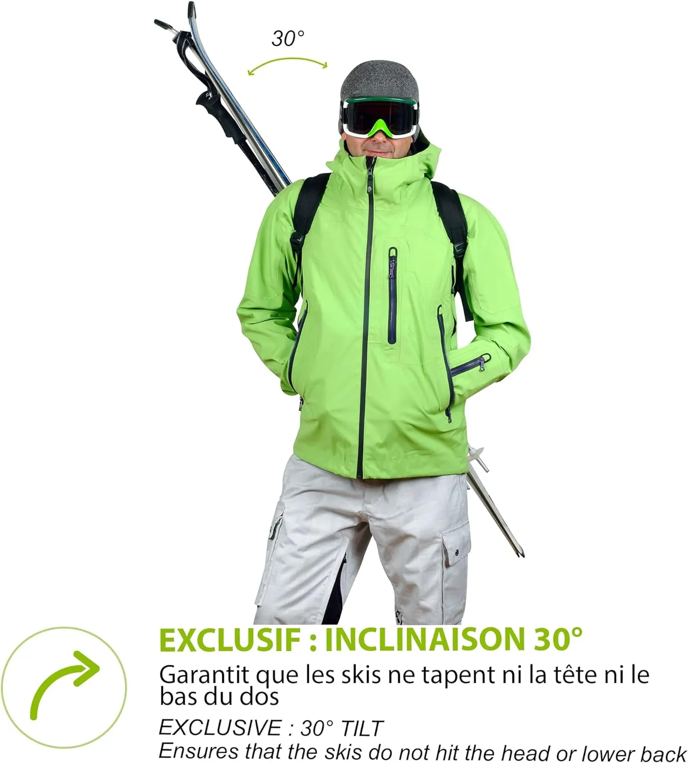Porte-Ski Deux Mains Libres - Fitnessterapy