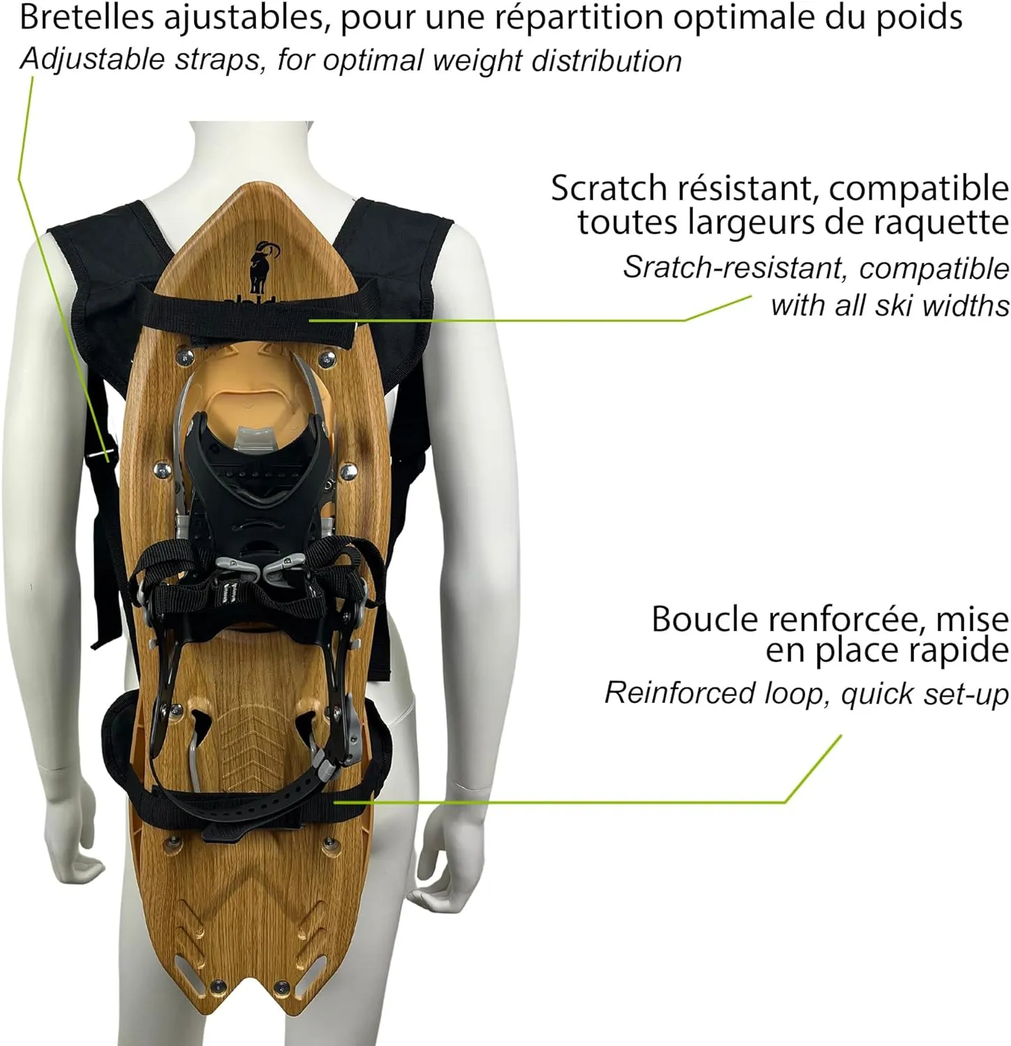 Porte-Ski Deux Mains Libres - Fitnessterapy