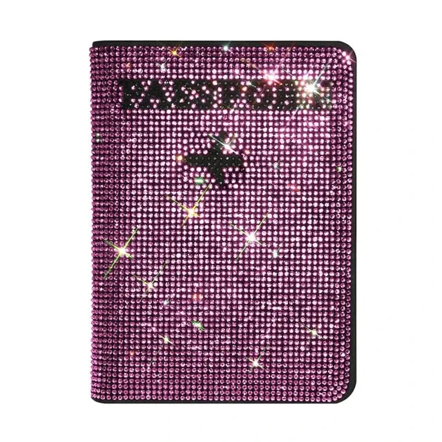 Rhinestone Passport Card Holder