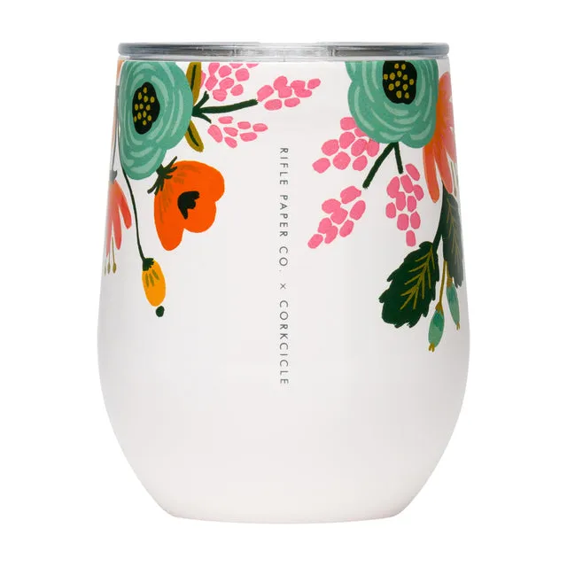 Rifle Paper Co. 12oz Stemless Wine Cup (Lively Floral Cream)
