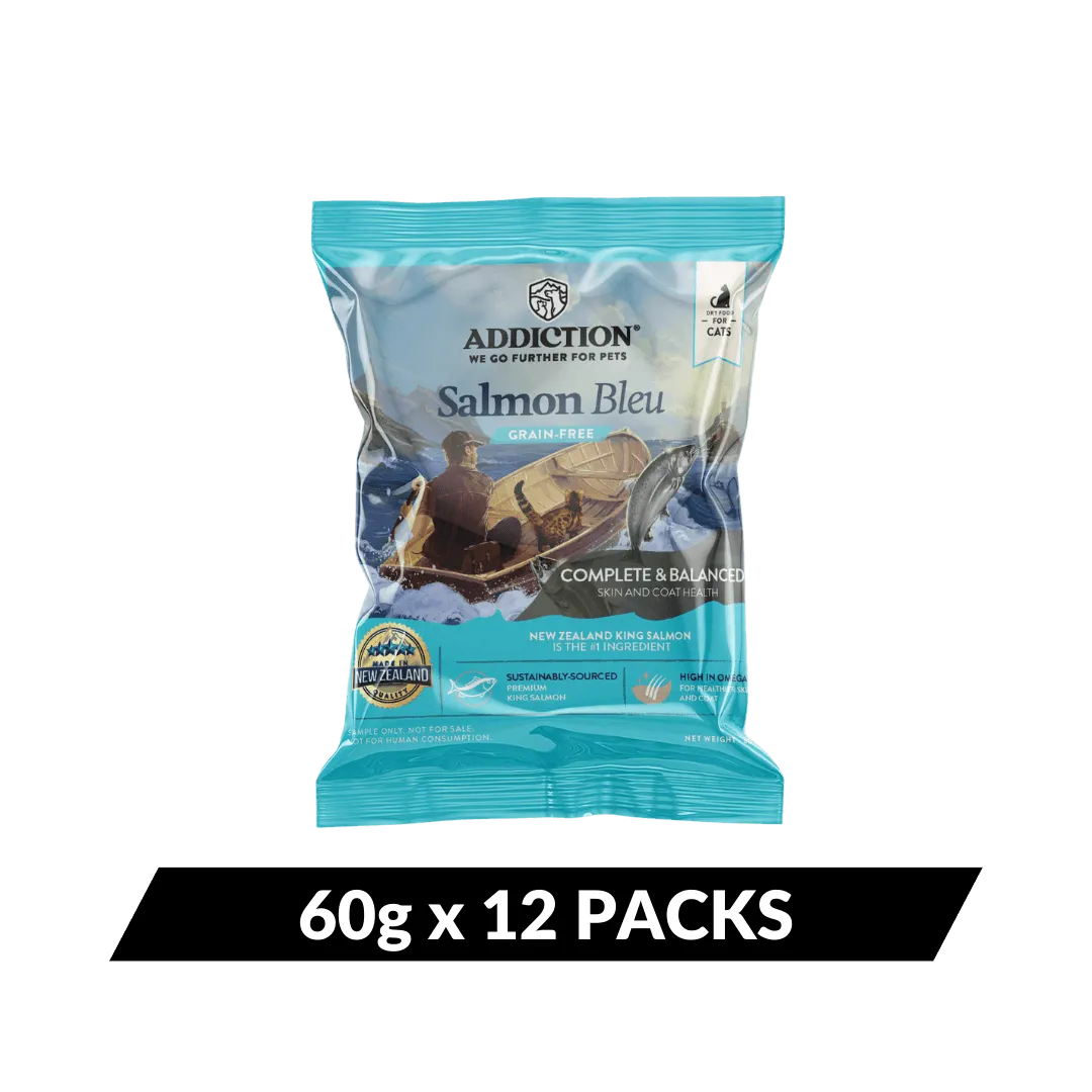 Salmon Bleu Dry Cat Food - Trial Pack Bundle of 12