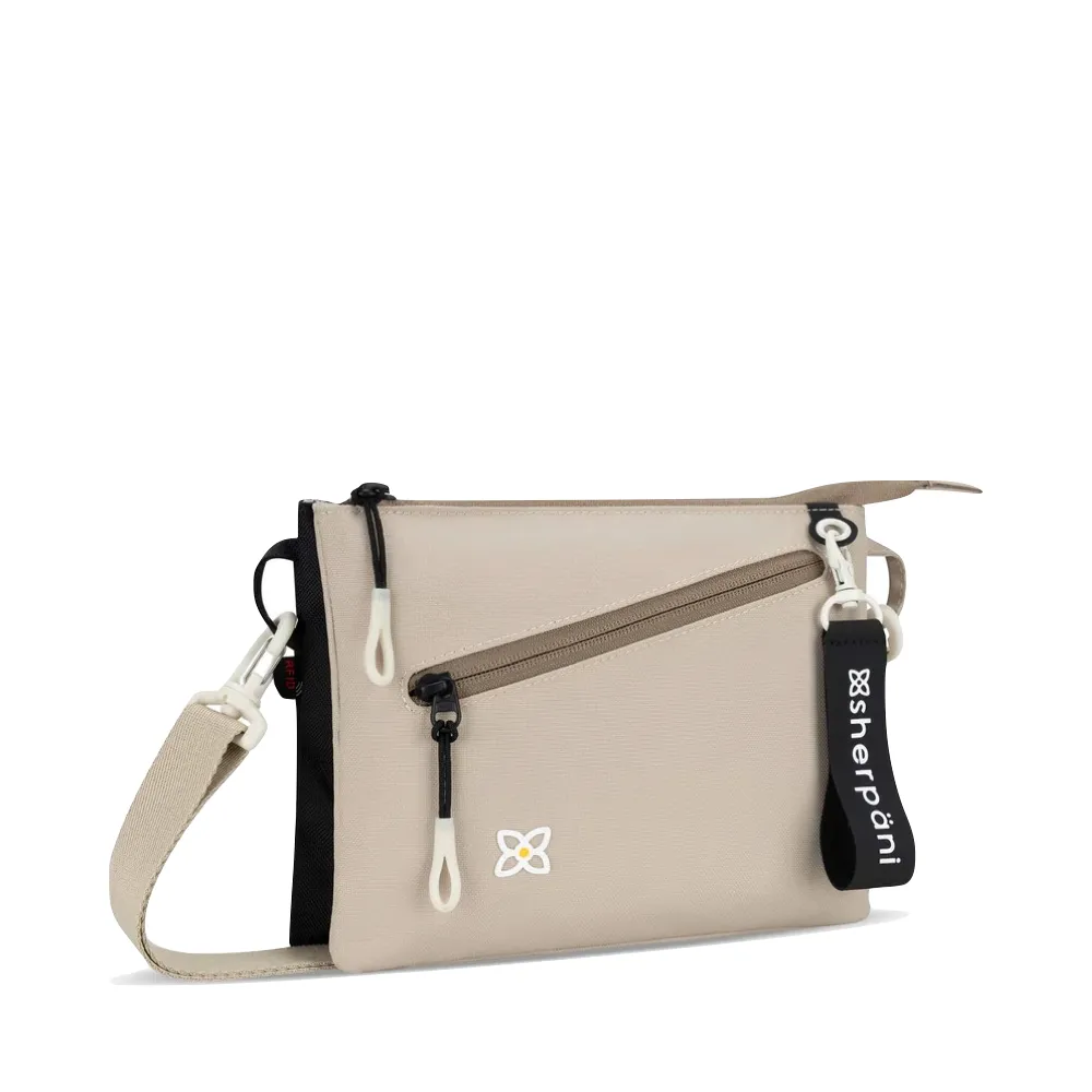 Sherpani Zoom Dual Pouch Crossbody Bag in Con Leche Beige