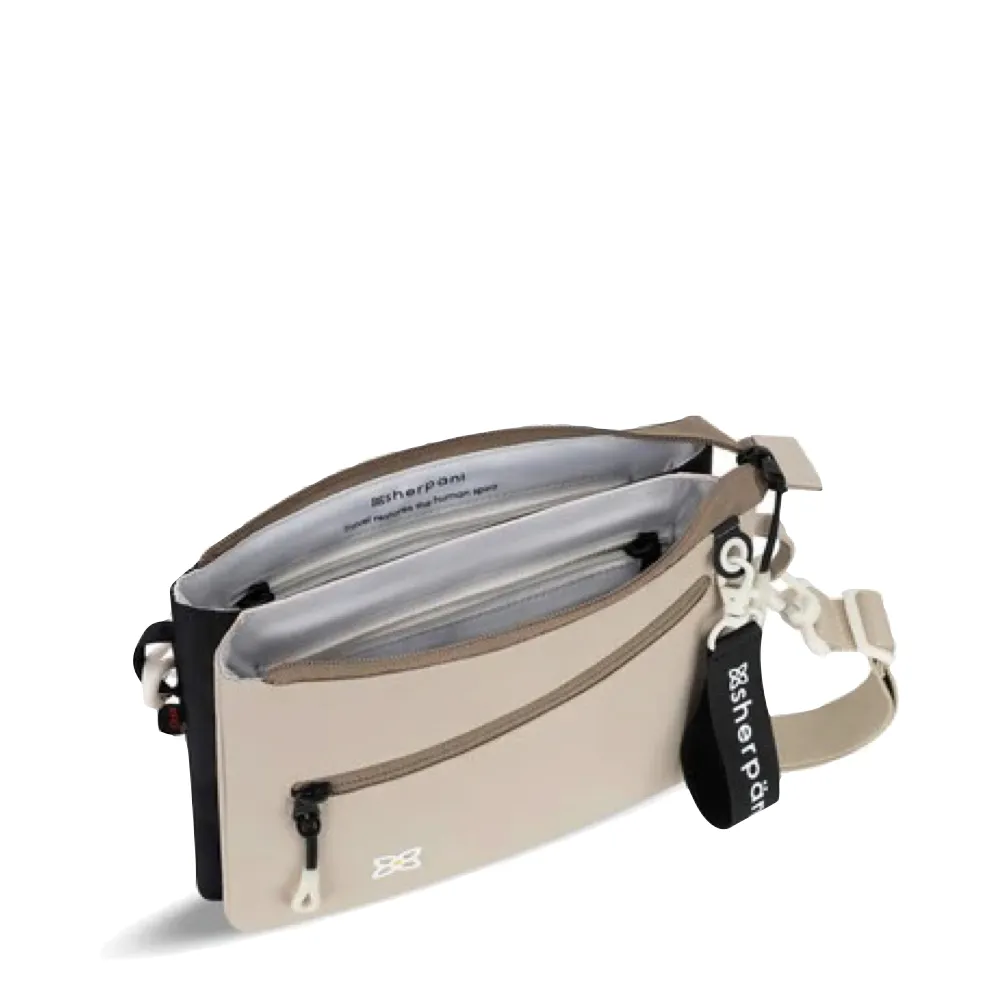 Sherpani Zoom Dual Pouch Crossbody Bag in Con Leche Beige