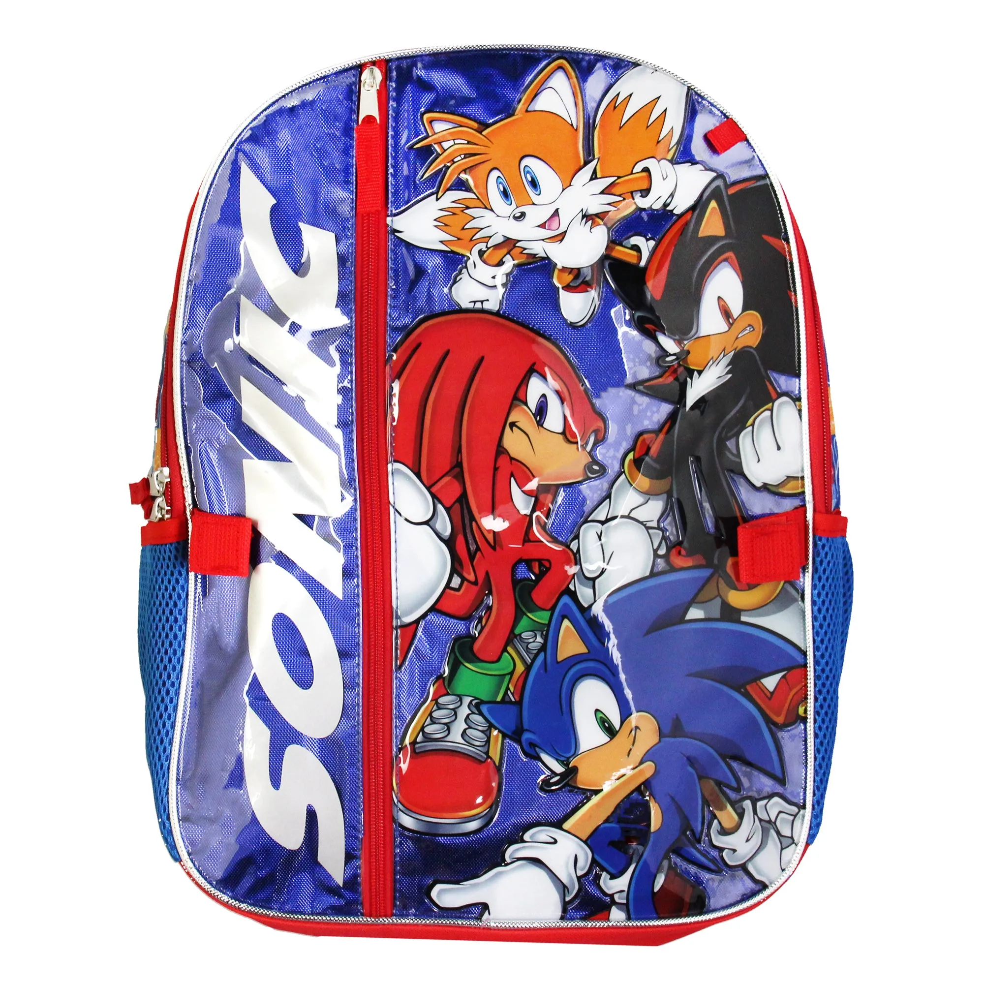 Sonic The Hedgehog Backpack 16" Fast Molded Lunch Cinch Bag 5PC Set