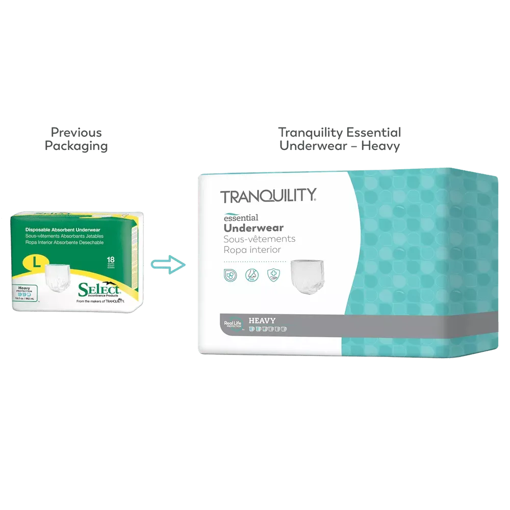 Tranquility® Essential Disposable Absorbent Underwear, Heavy Absorbency