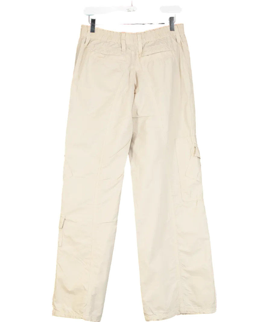 Urban Outfitters Cream Y2k Multi Pocket Cargo Pants UK S