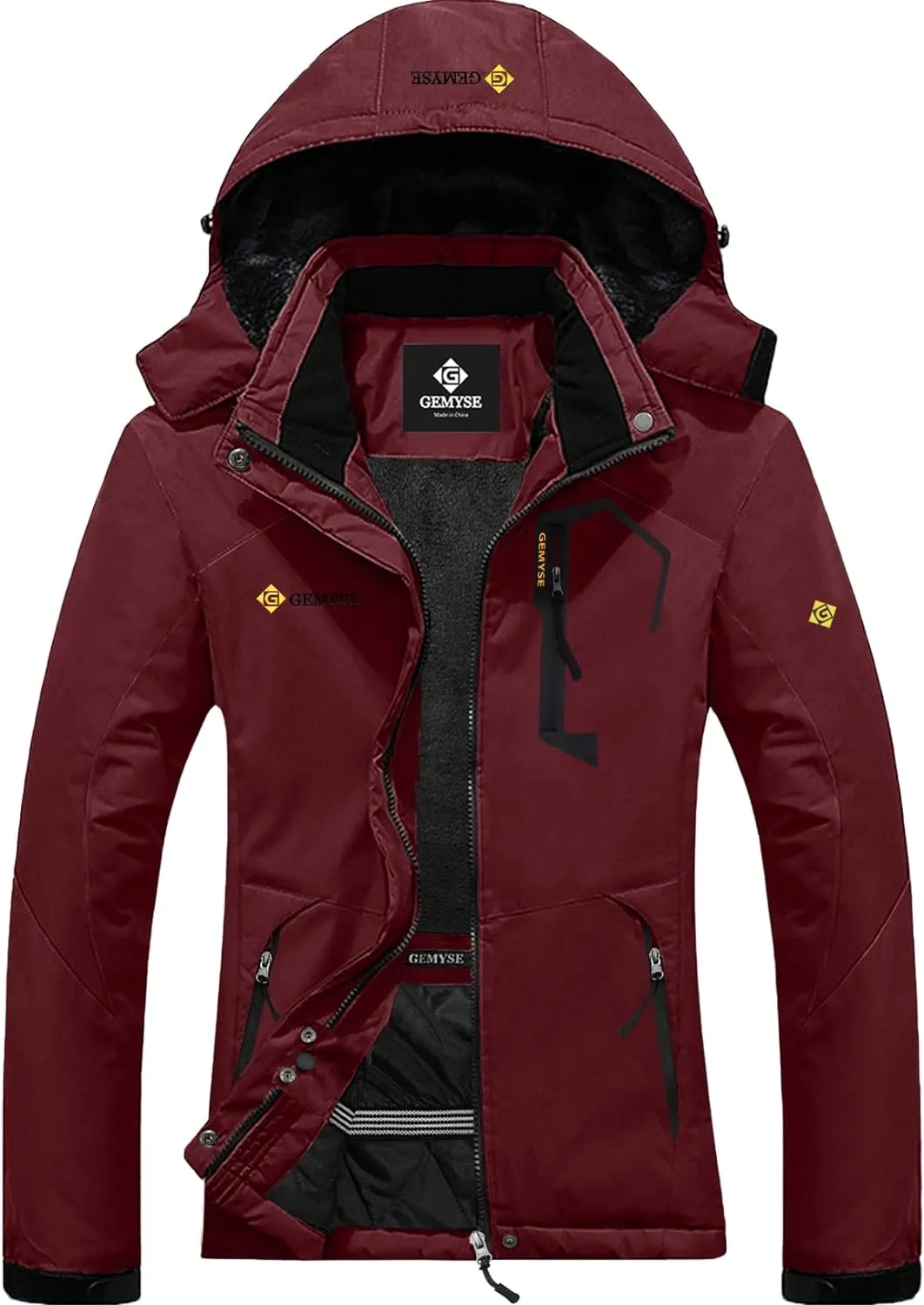 Veste de Ski Impermable Coupe-Vent Veste d'hiver Veste de Pluie encapuchonn Manteau de Pluie - Fitnessterapy