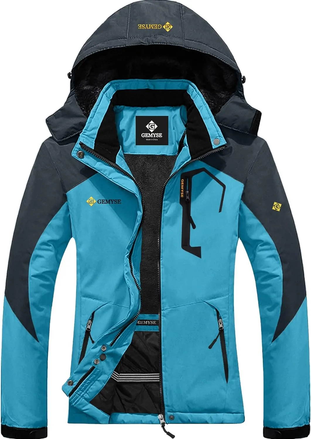 Veste de Ski Impermable Coupe-Vent Veste d'hiver Veste de Pluie encapuchonn Manteau de Pluie - Fitnessterapy
