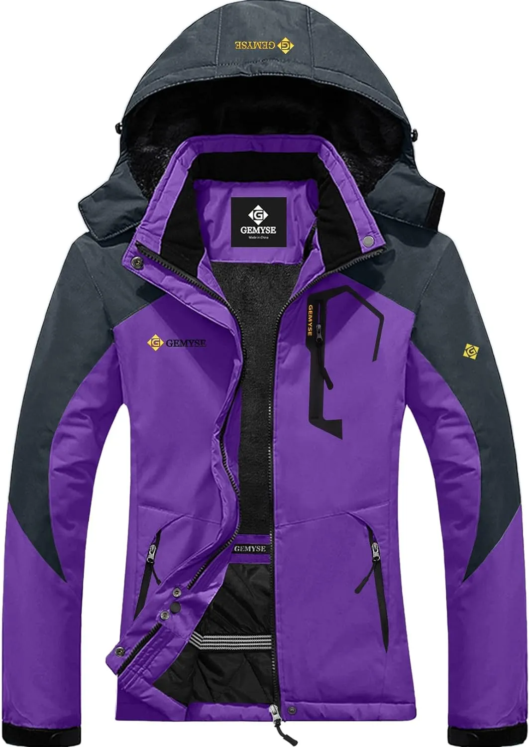 Veste de Ski Impermable Coupe-Vent Veste d'hiver Veste de Pluie encapuchonn Manteau de Pluie - Fitnessterapy