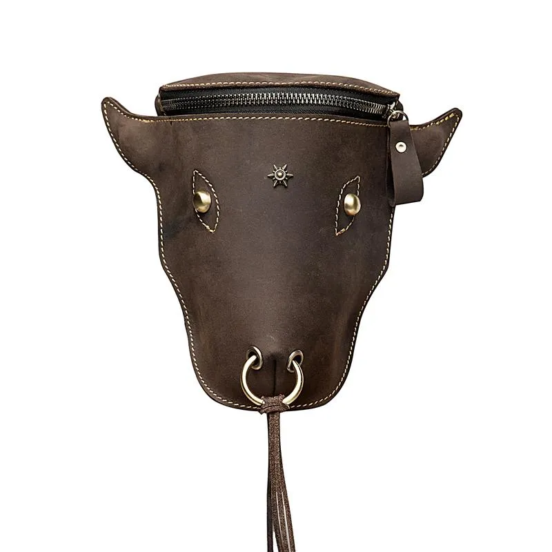 Vintage Super Cool Cowhide Phone Pocket Keys Pocket Waist bag