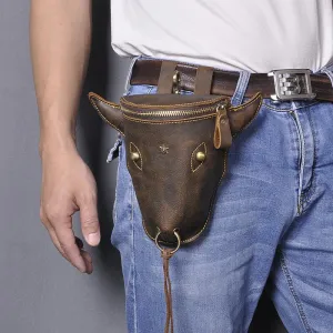 Vintage Super Cool Cowhide Phone Pocket Keys Pocket Waist bag